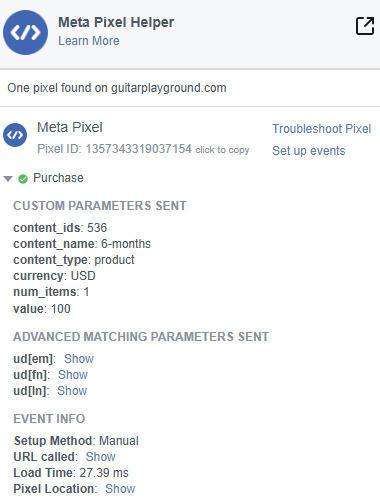 Facebook Pixel Extension Advanced Matching 1